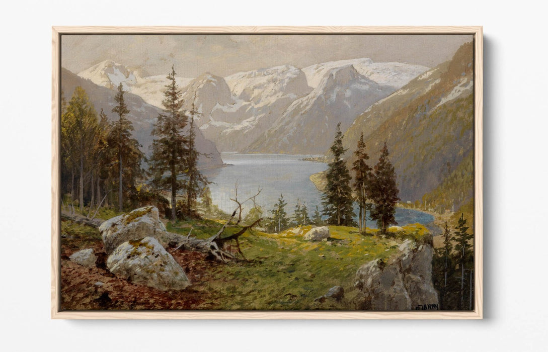 Canvas Wall Art - GEORG JANNY Hallstatt Lake Float Effect Canvas Print