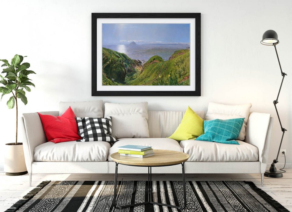 Framed Wall Art Featuring William Bell Scott Ailsa Craig Painting - Handmade UK Frame