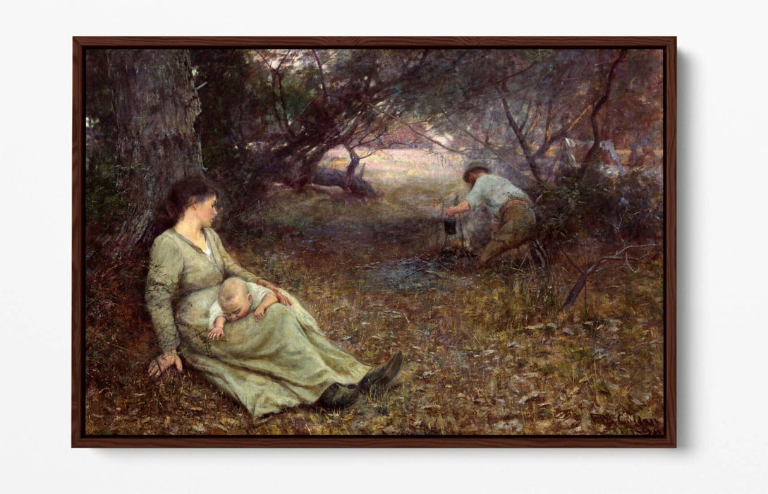 FREDERICK MC CUBBIN, ON THE WALLABY TRACK -FLOAT EFFECT CANVAS WALL ART PRINT