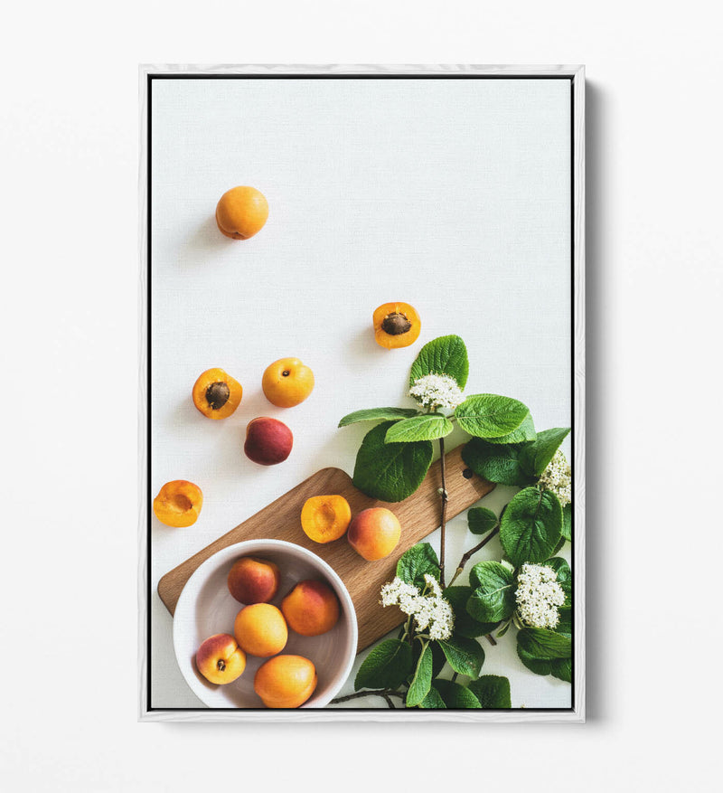 Canvas Wall Art – Apricot Fruit Art With Float Effect Frame | Kitchen Wall Decor