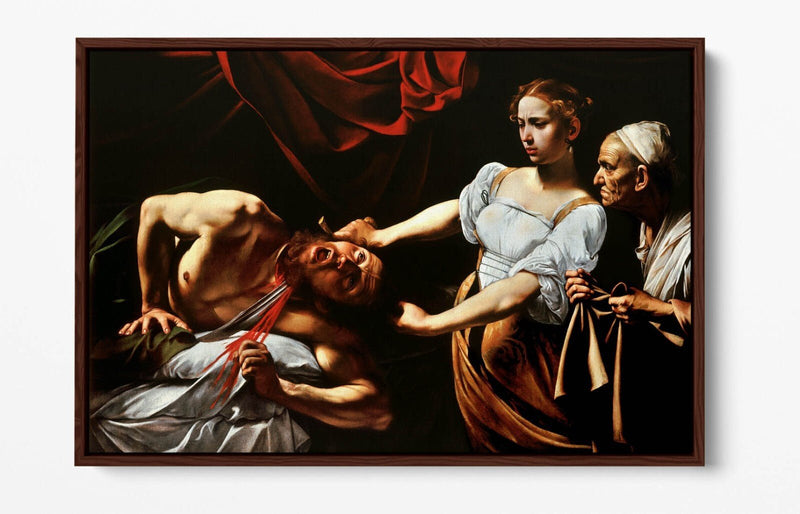 Canvas Wall Art Print - Caravaggio Judith Beheading Holofernes | Float Effect, Premium Frame