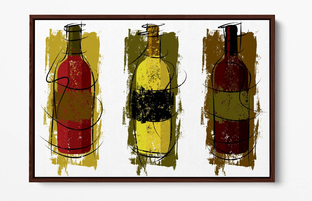 Wine Canvas Art – Handmade Float Effect Canvas Print | Kitchen Wall Decor
