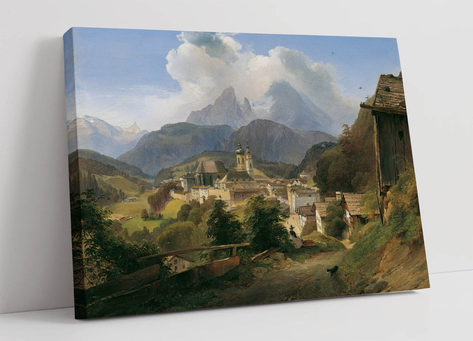 Canvas Wall Art - Johann Fischbach Berchtesgaden With Watzmann | Handmade Landscape Print