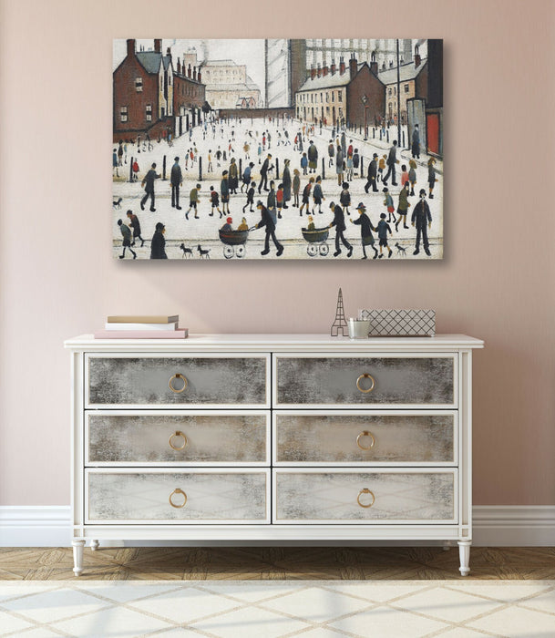 Winter in Pendlebury CANVAS WALL ART PRINT PICTURE PAINTING Ls Lowry style