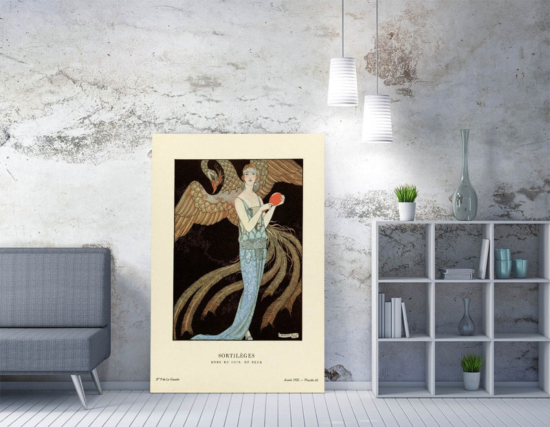 Canvas Wall Art - Premium Varnish Finish Classic Painting Print by George Barbier