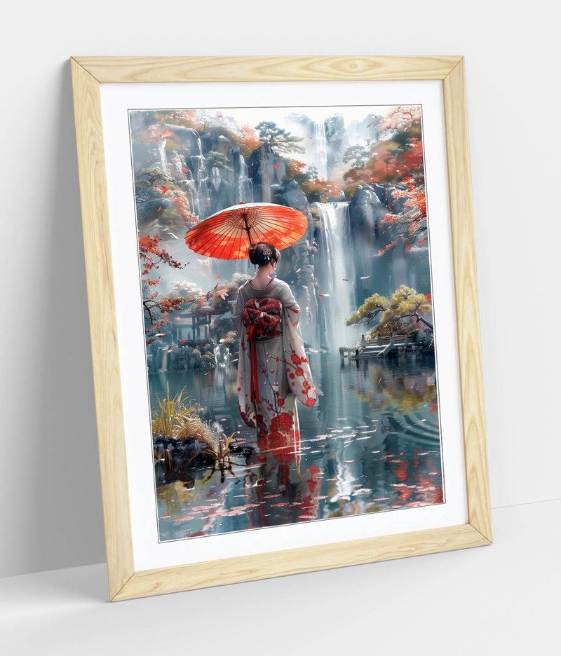 Framed Wall Art - Beautiful Geisha Japanese Art Print | Matte Paper Poster