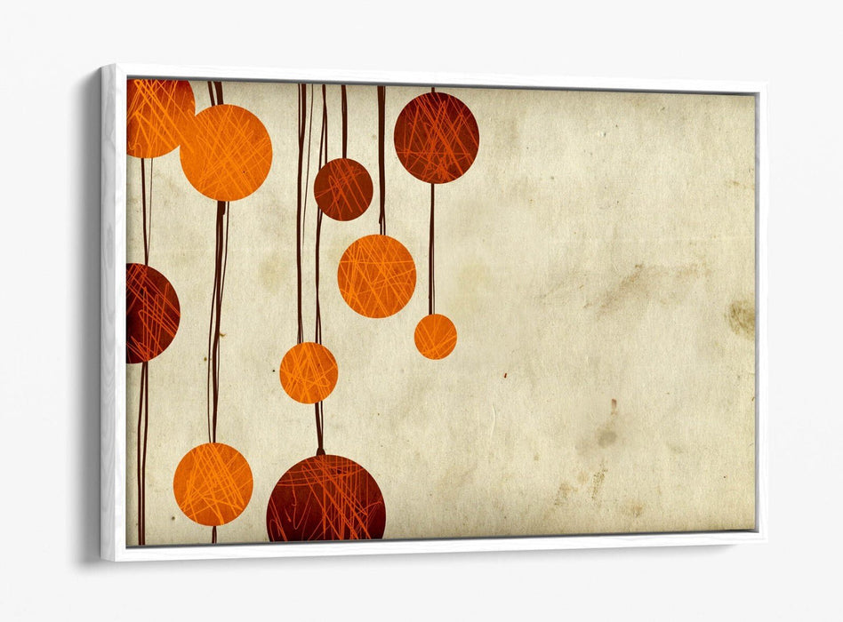 Canvas Wall Art - Red Orange Abstract Shapes | Float Effect, Premium Varnish Finish