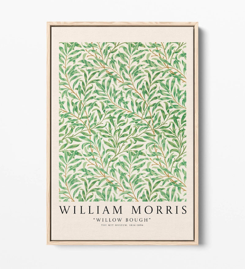 Float Effect Canvas Art - William Morris Willow Bough Botanical Print | Premium Varnish Seal