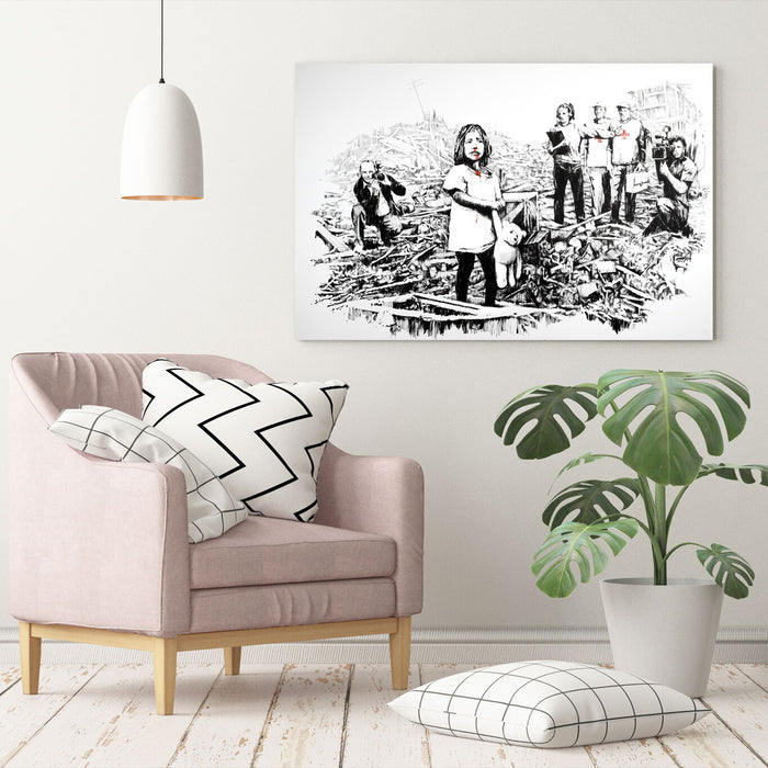 BANKSY CANVAS STREET WALL ART PRINT ARTWORK - MEDIA