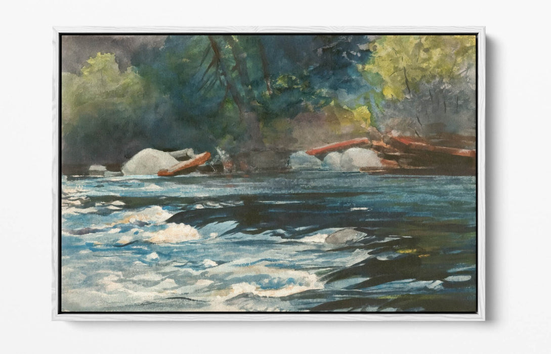 Canvas Wall Art - Winslow Homer The Rapids Hudson River Float Effect Print