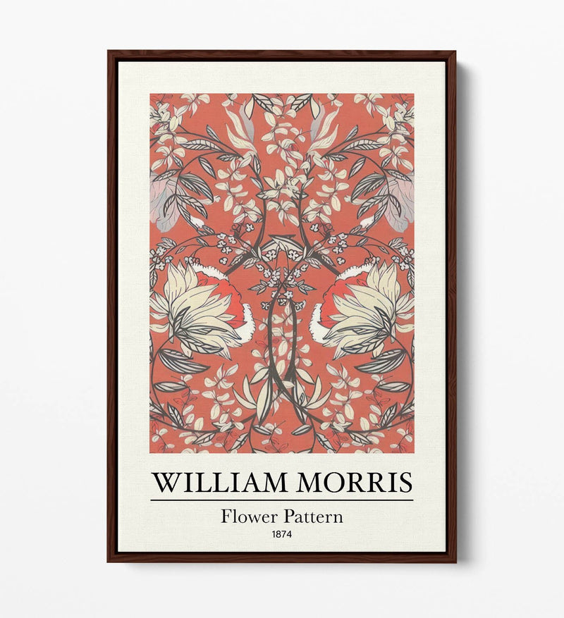 Floral Canvas Art – Handmade UK Canvas With Vibrant Flower Pattern Print & Float Effect Frame