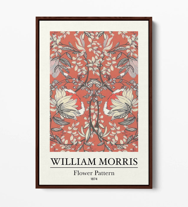 Floral Canvas Art – Handmade UK Canvas With Vibrant Flower Pattern Print & Float Effect Frame