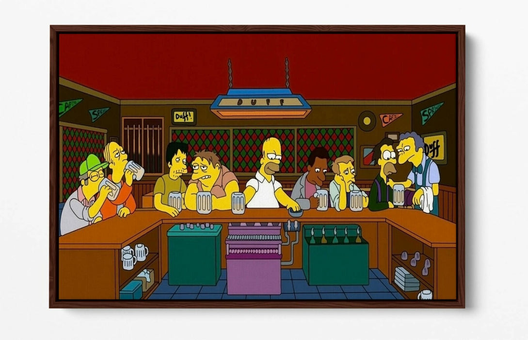 Simpsons Canvas Wall Art - Floating Frame Custom Deep Frame Art Print