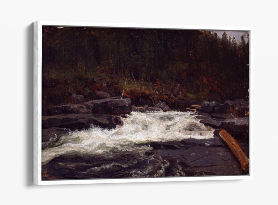 Float Effect Canvas Art - Waterfall Wall Decor Telemark Landscape Print With Premium Satin Varnish