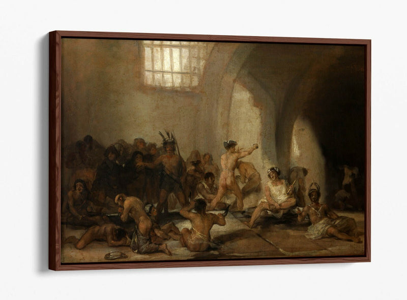 Float Effect Canvas Art – Francisco Goya Madhouse Print on Custom MDF Frame