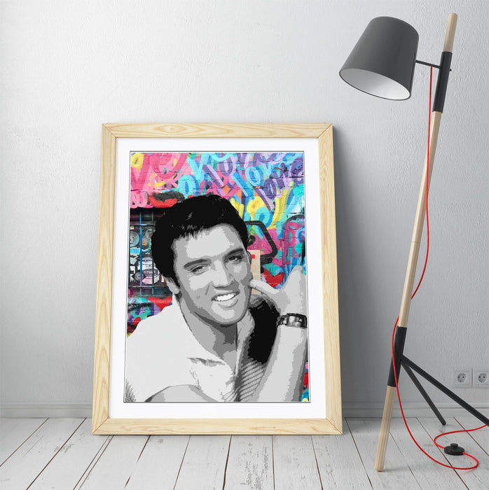 ELVIS PRESLEY GRAFFITI -ART FRAMED POSTER PICTURE PRINT ARTWORK