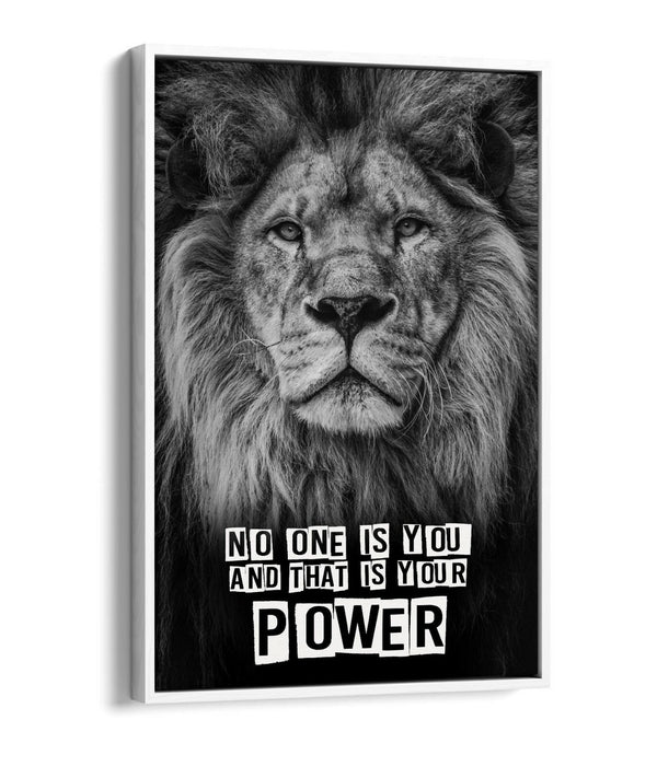 LION HEAD QUOTE FLOAT EFFECT CANVAS WALL ART PIC PRINT GRAFFITI- BLACK GREY