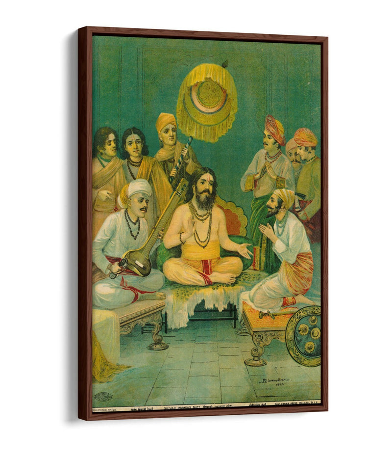 Float Effect Canvas - Dhurandhar Shivaji Ramdas Bhet Premium Wall Art Print