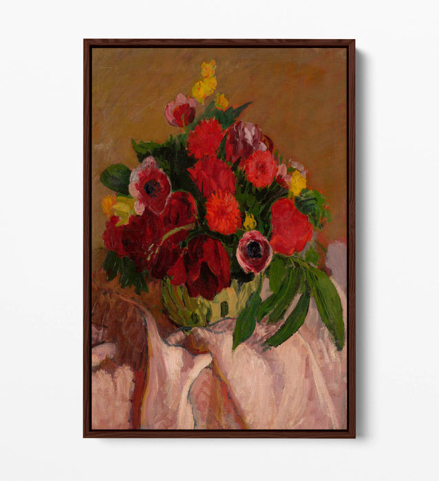 Float Effect Canvas Art - Mixed Flower Canvas Print on Custom Deep Frame