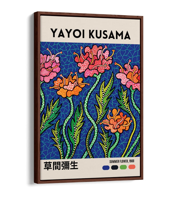 YAYOI KUSAMA FLOWERS FLORAL CONTEMPORARY DECOR FLOAT EFFECT CANVAS ART PRINT