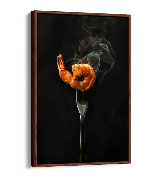 Prawn Kitchen Canvas - Float Effect Art With Premium Varnish Finish Frame