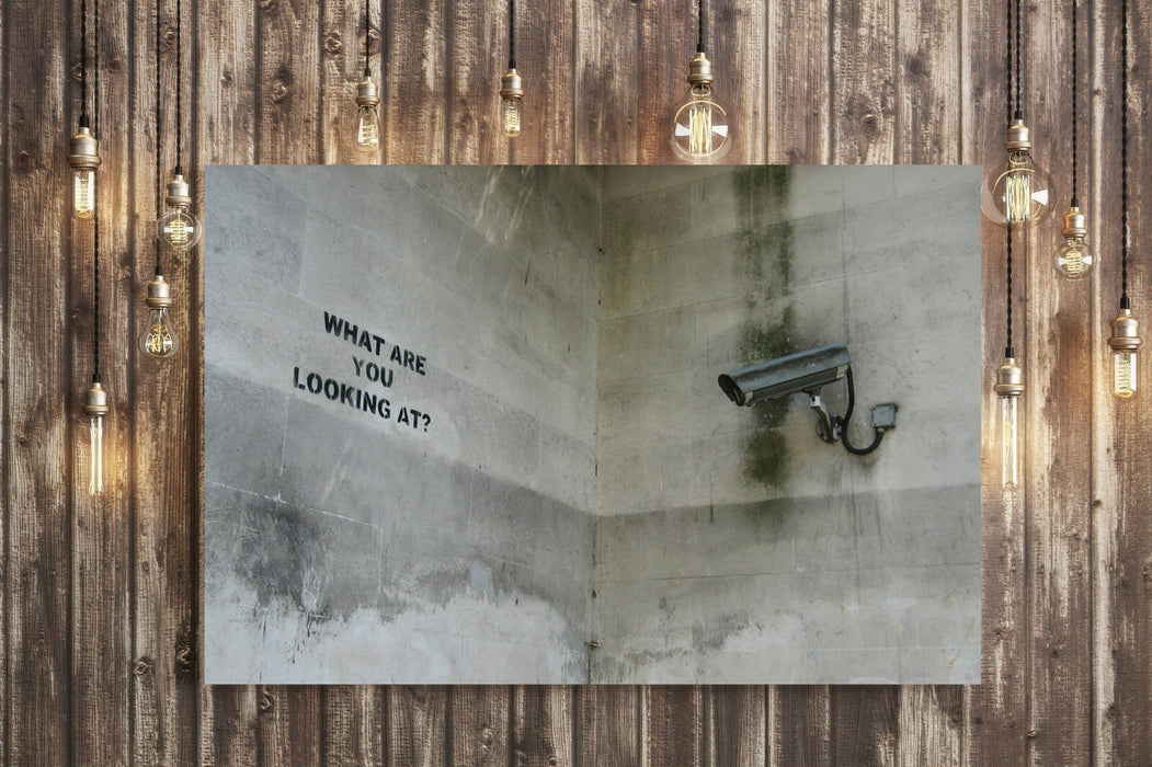 BANKSY CANVAS STREET WALL ART PRINT ARTWORK - What are you looking at