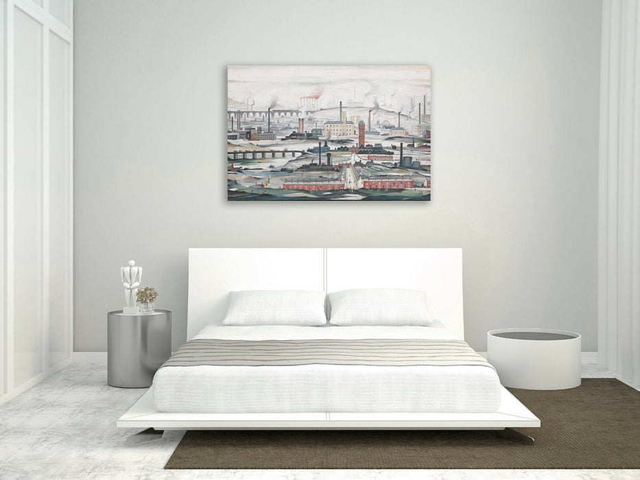 CANVAS WALL ART ARTWORK FRAMED PRINT PAINTING Industrial LS Lowry Style