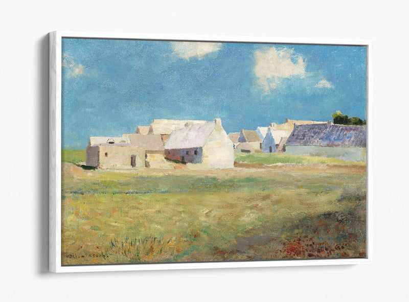 Float Effect Canvas Art - Breton Village Print On Premium 30mm Deep Frame
