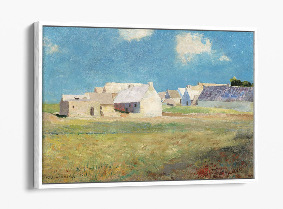 ODILON REDON, BRETON VILLAGE -FLOAT EFFECT CANVAS WALL ART PRINT