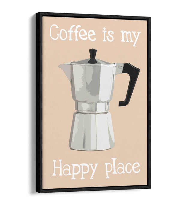 Moka Pot Coffee Poster – Handmade Kitchen Decor Print | Float Effect Canvas Wall Art