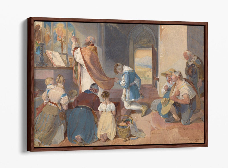 Canvas Wall Art – Peter Fendi Fridolin Assists With Holy Mass | Float Effect Print