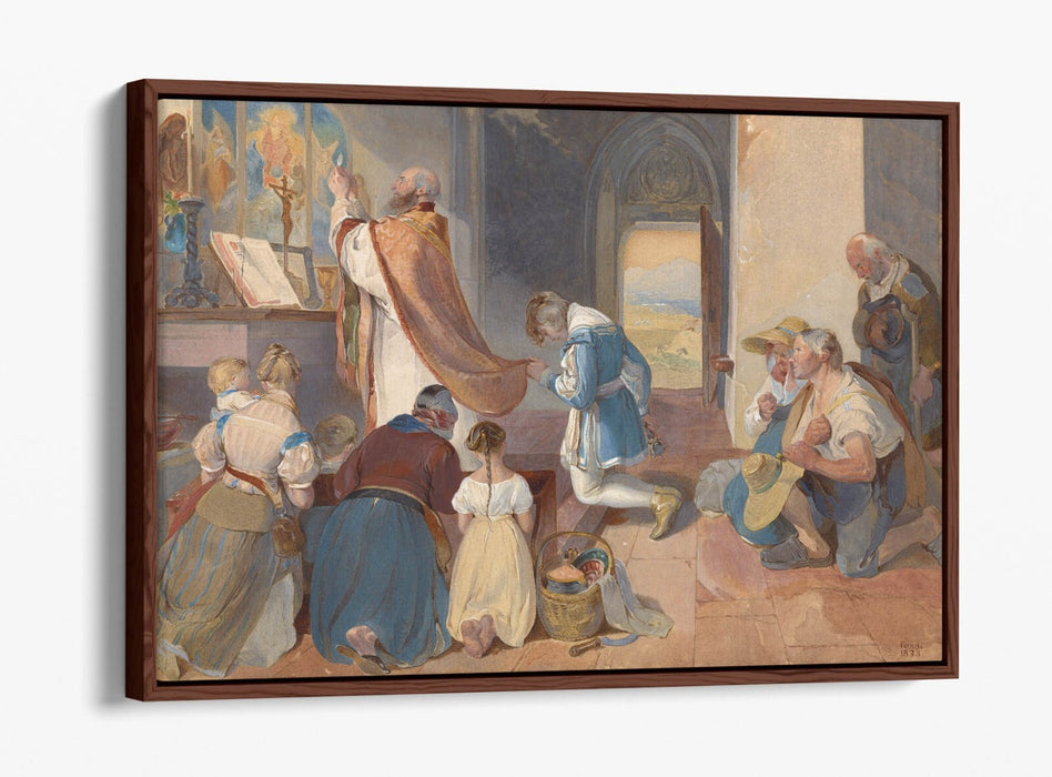 Canvas Wall Art – Peter Fendi Fridolin Assists With Holy Mass | Float Effect Print