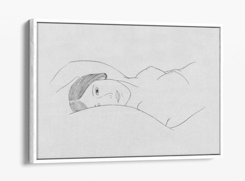 NUDE WOMAN LAYING LINE ART -FLOAT EFFECT CANVAS WALL ART PIC PRINT- FEMINIST
