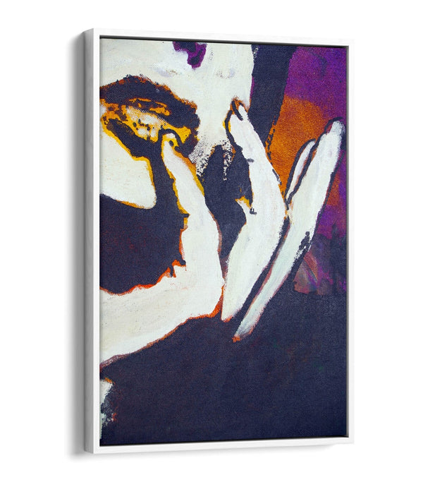 Canvas Wall Art – Abstract Lips Graffiti Print | Float Effect Frame, Handmade UK