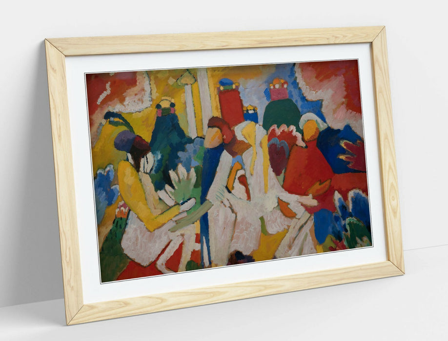 WASSILY KANDINSKY, ORIENTAL -FRAMED WALL ART PICTURE PRINT ARTWORK- RED YELLOW