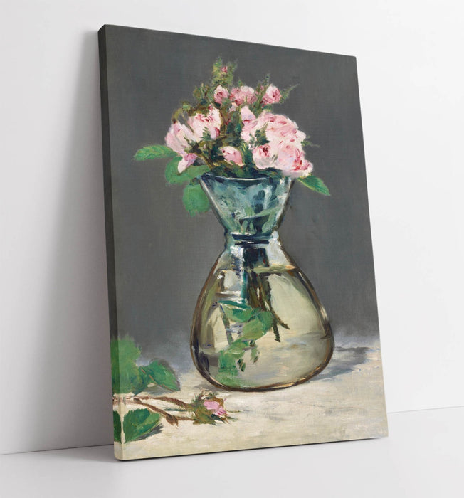 Canvas Wall Art Featuring Edouard Manet Moss Roses Painting - Ready to Hang Print