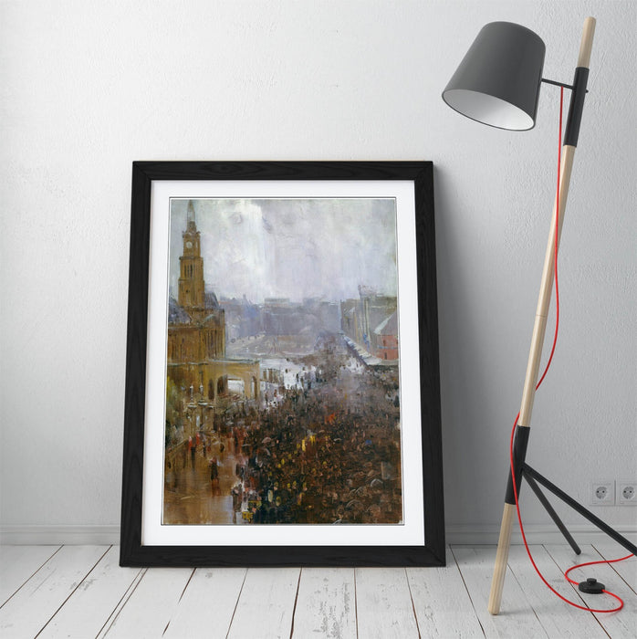 Framed Wall Art Featuring Arthur Streeton Fireman's Funeral Print - UK Made