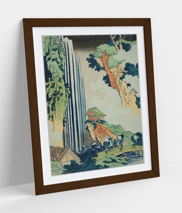 Framed Wall Art – Hokusai Painting Print Ono Falls | Handmade Japanese Decor