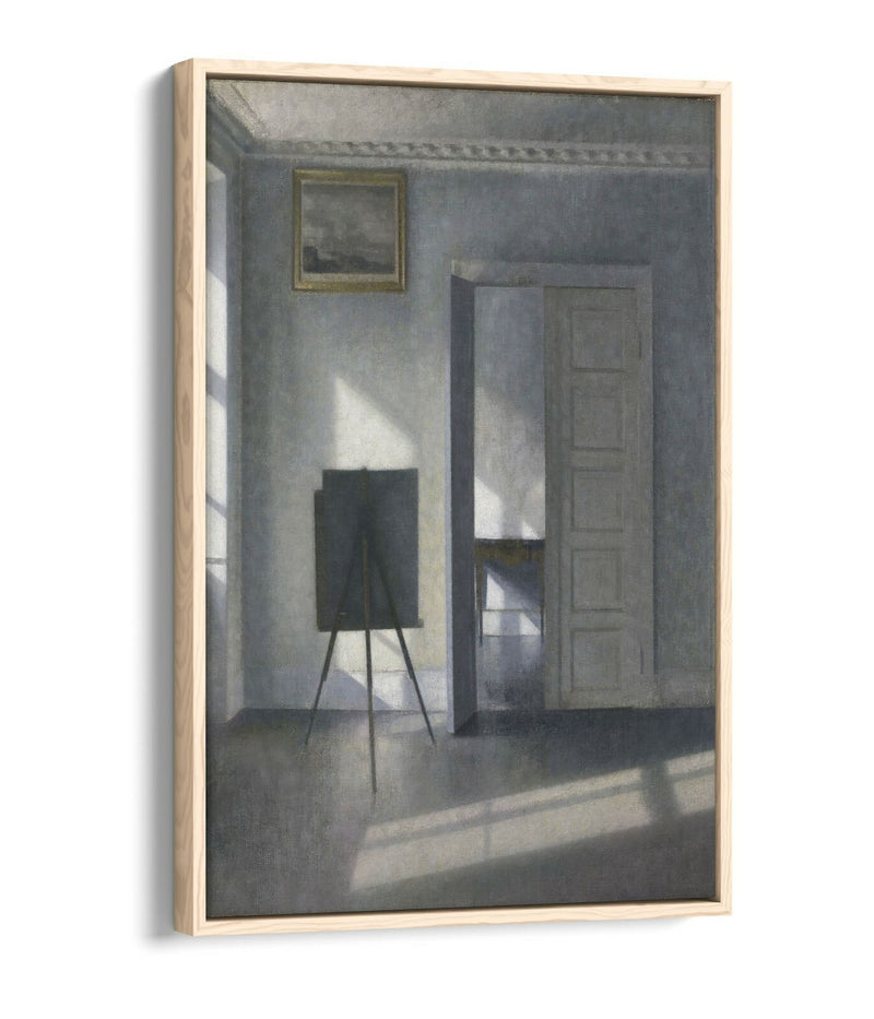 Canvas Wall Art | Vilhelm Hammershoi Interior With Easel - Float Effect Print