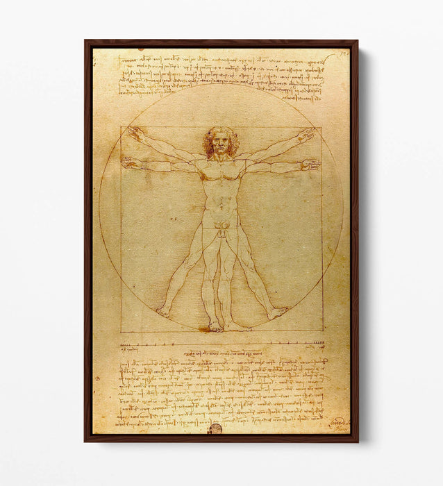 Vitruvian Man Canvas Art - Premium Float Effect Canvas Wall Art with MDF Frame