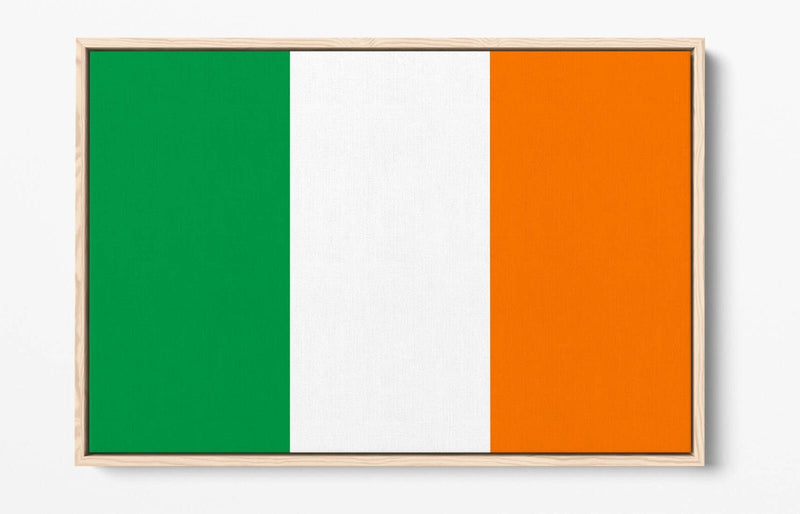 Irish Flag Canvas Art - Tricolour Float Effect Wall Decor on MDF Frame