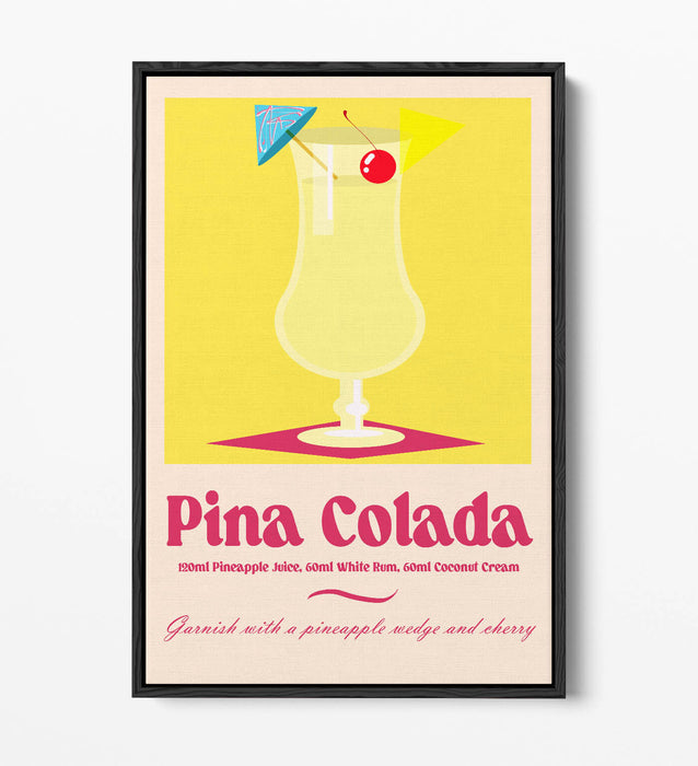 Pina Colada Canvas Art – Vibrant Cocktail Wall Decor | Float Effect Canvas Print
