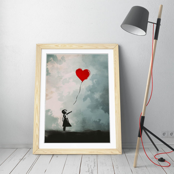 Banksy Wall Art Print – Heart Balloon Girl Art Framed Wall Decor Poster