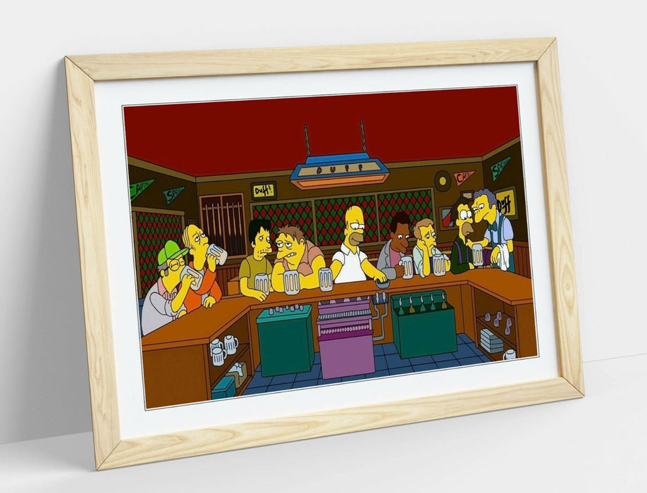 Simpsons Framed Poster - Handmade UK Wall Art Poster With Faux Wood Frame