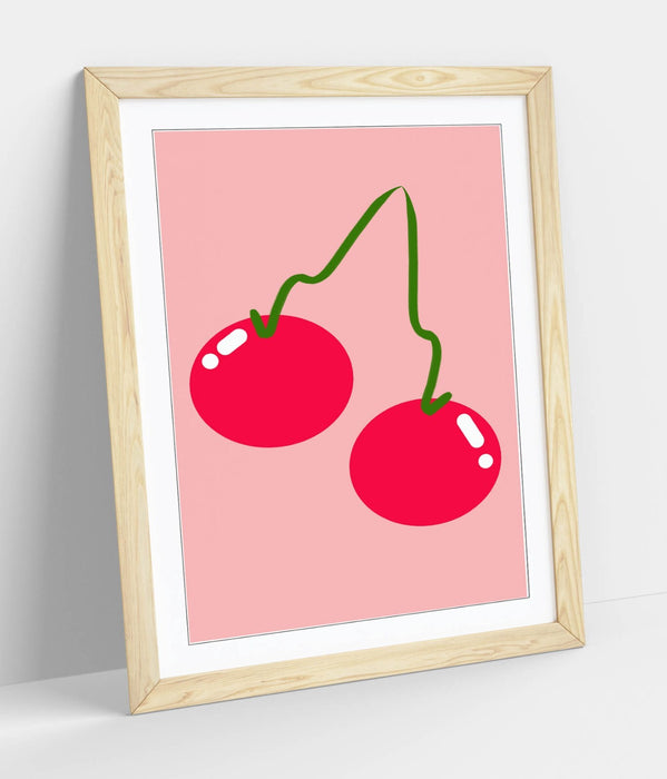 CHERRIES TRENDY MINIMALIST DECOR -FRAMED WALL ART PICTURE PRINT ARTWORK
