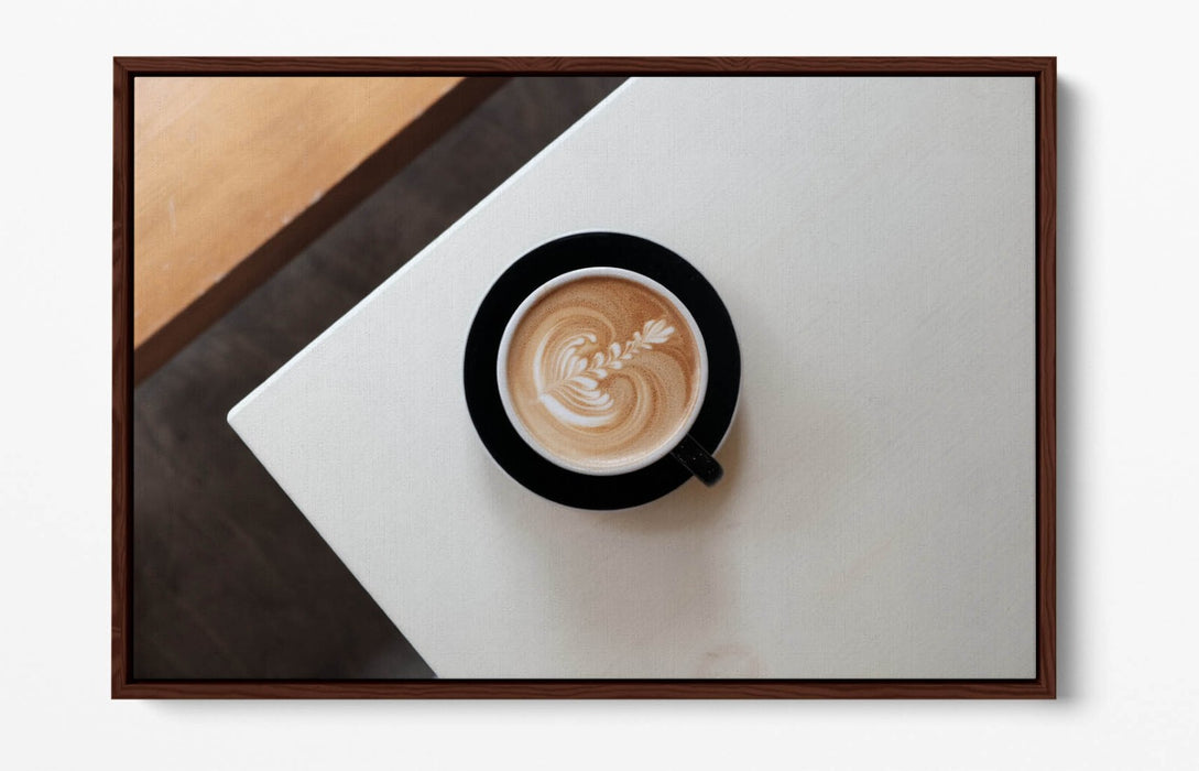 Coffee Mug Wall Art - Float Effect Canvas Print With Premium Frame