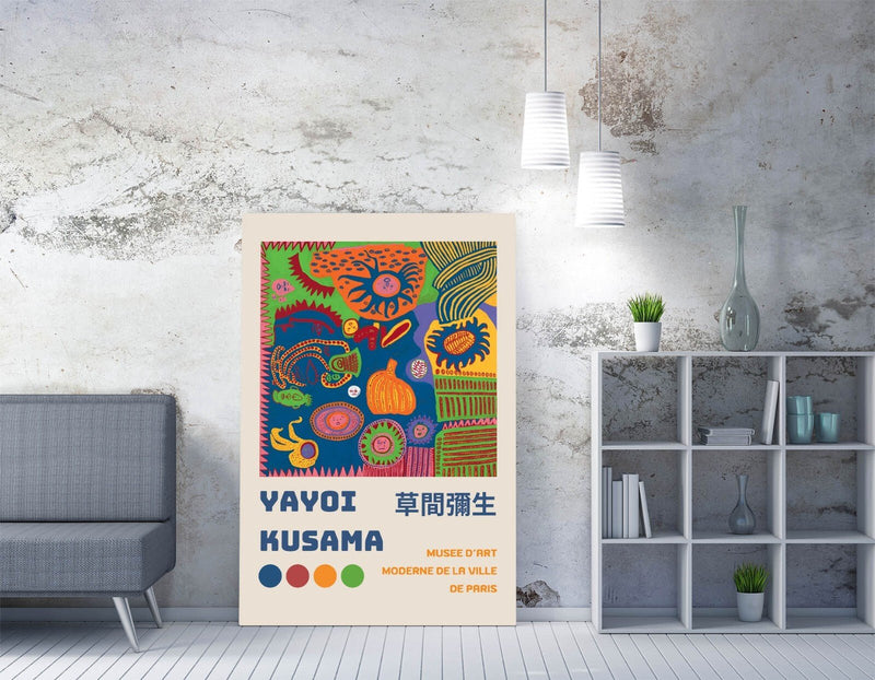 Canvas Wall Art - Yayoi Kusama Abstract Canvas Print | Handmade, Scratch Resistant Finish