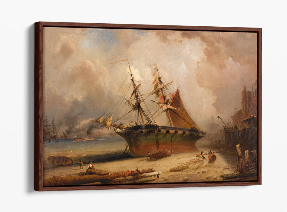 CARLO BOSSOLI, THE THAMES, LONDON -FLOAT EFFECT CANVAS WALL ART PRINT