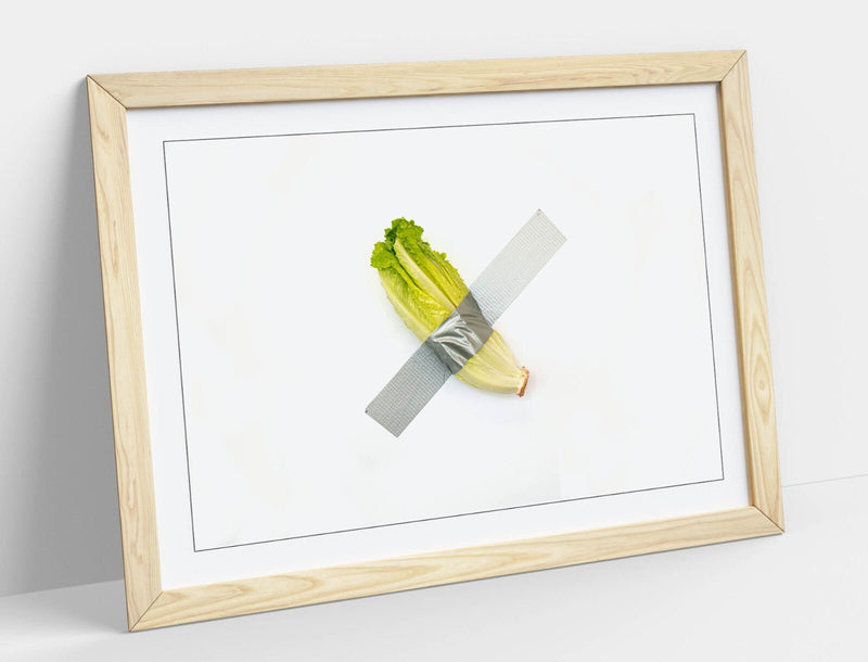 Framed Art Poster - Modern Kitchen Decor Wall Art Prints With Woodgrain Frame