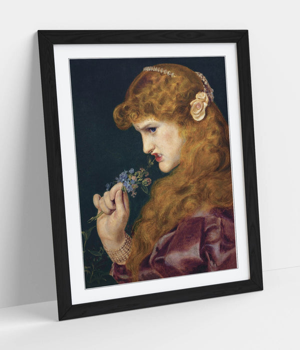 Framed Wall Art Featuring Frederick Sandys Print - Love's Shadow Artwork in Natural Wood Frame
